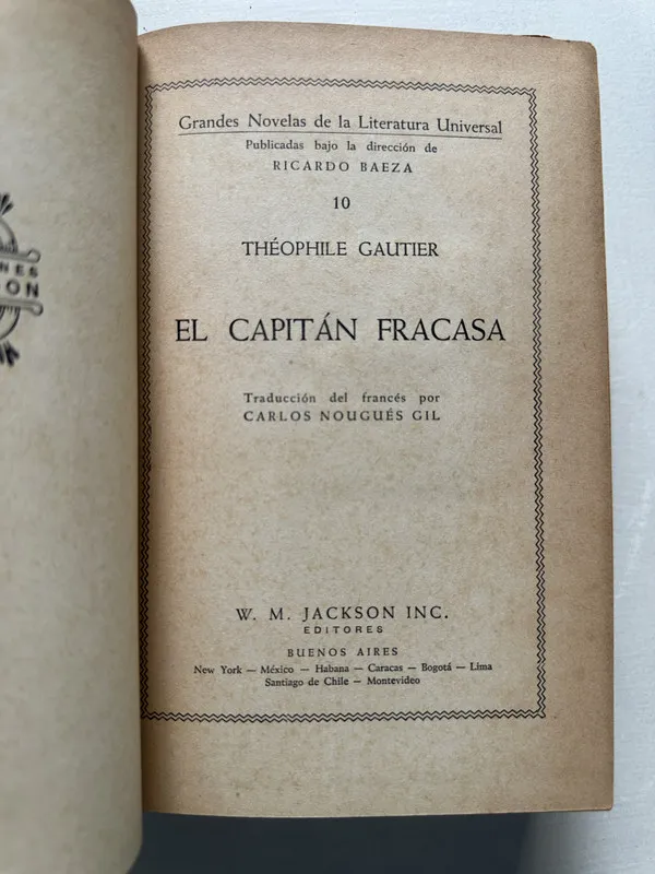 Tapa de El capitan fracasa - Gautier Theophile (4S3)