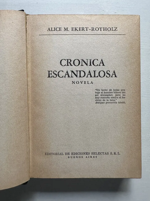Cronica escandalosa - Ekert-Rotholz Alice M. (4S3)