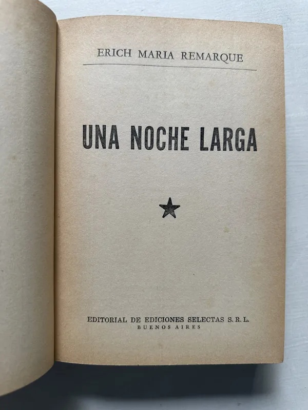 Tapa de Una noche larga - Remarque Erich Maria (4S3)