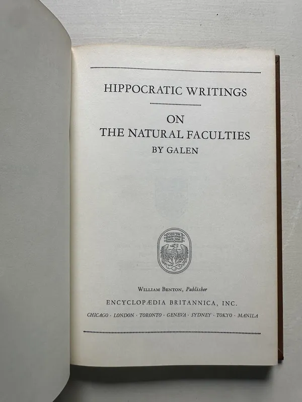 Hippocratic Writings on the Natural Faculties - Galeno (4S4