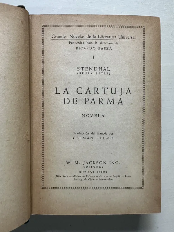 Tapa de La cartuja de Parma - Stendhal (Beyle Henry) (4S4)