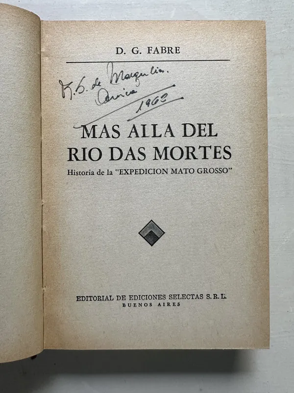 Mas alla del rio Das Mortes - Fabre D. G. (4S4)