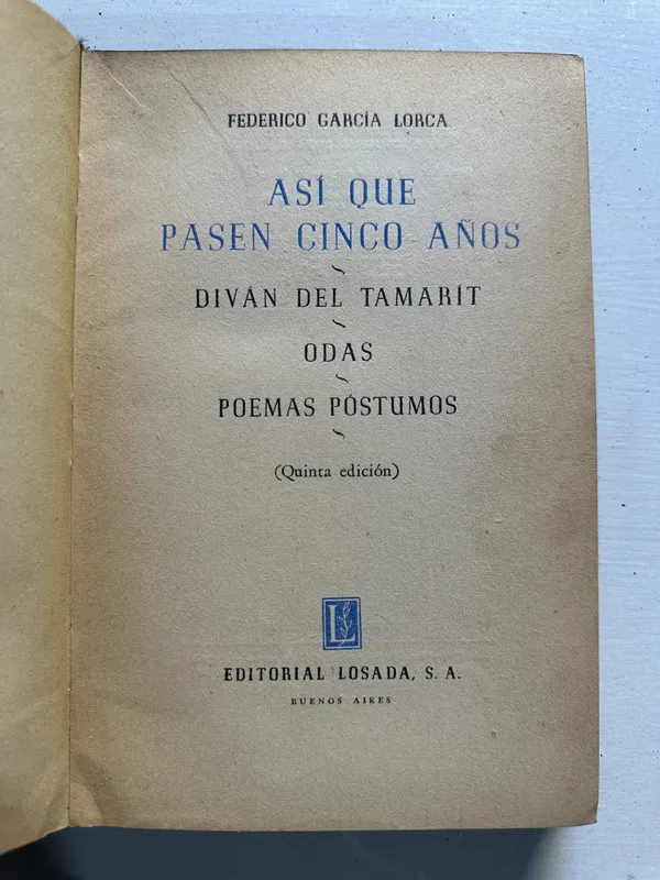 Asi que pasen cinco años - Garcia Lorca Federico (4S4)