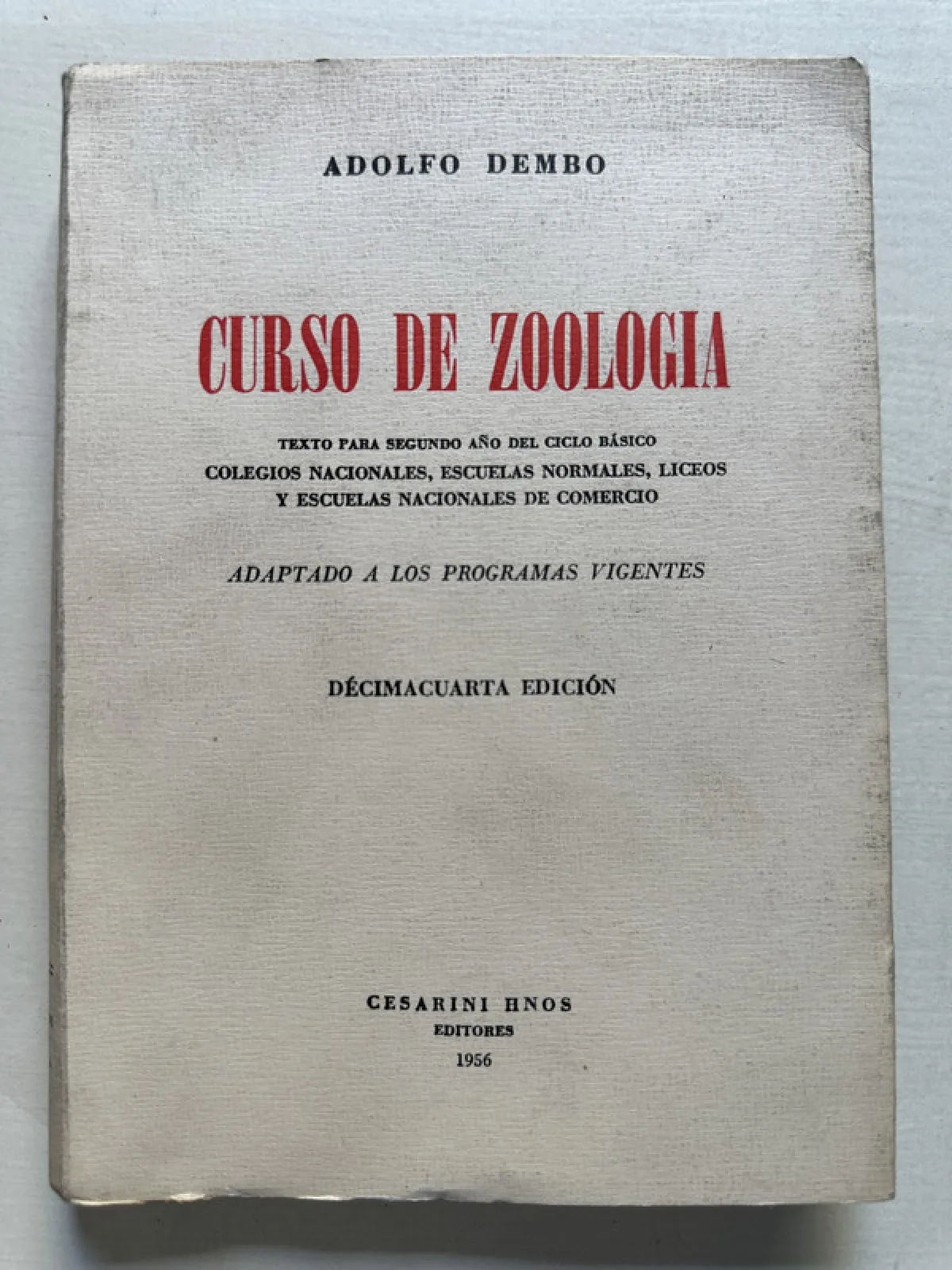 Curso de zoologia - Dembo Adolfo (4T1)