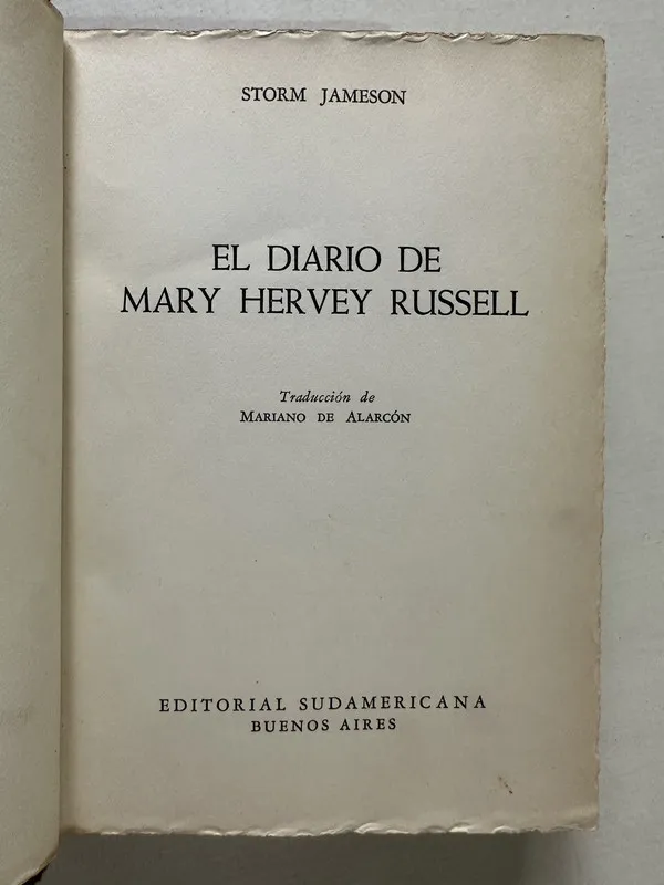 Tapa de El diario de Mary Hervey Russell - Jameson Storm (4T4)
