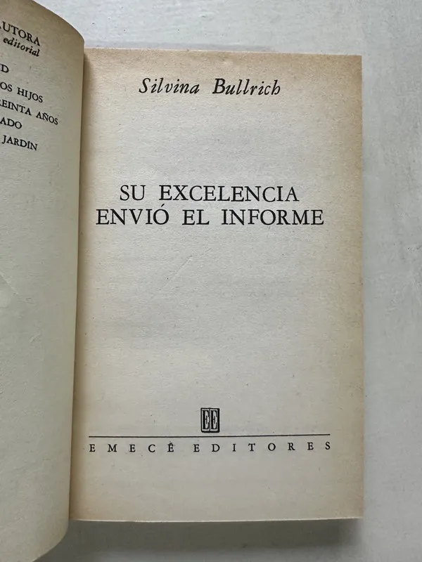 Su excelencia envio el informe - Bullrich Silvina (4T4)