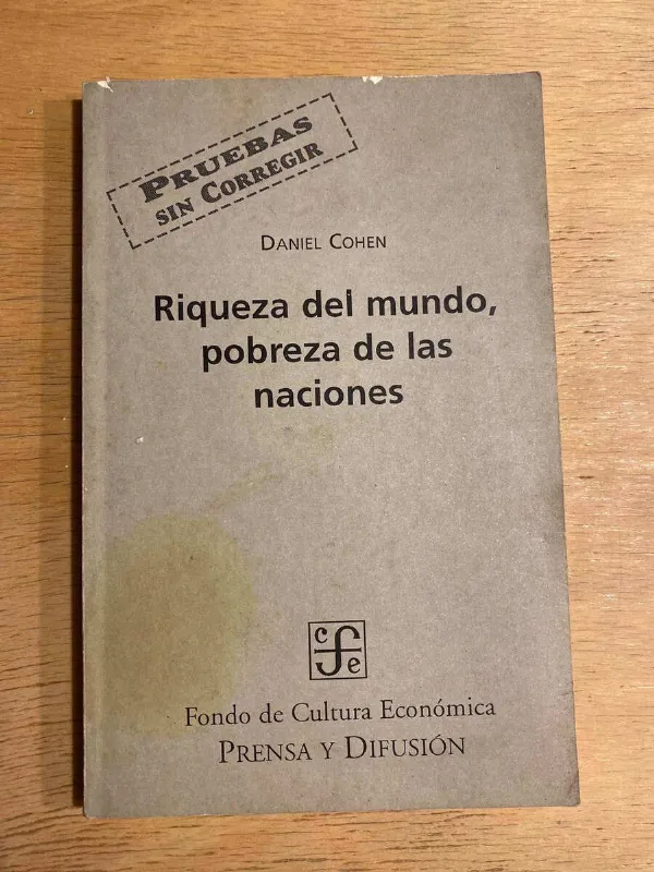 Tapa de Riqueza Del Mundo, Pobreza De Las Naciones - Cohen, D. (o2)