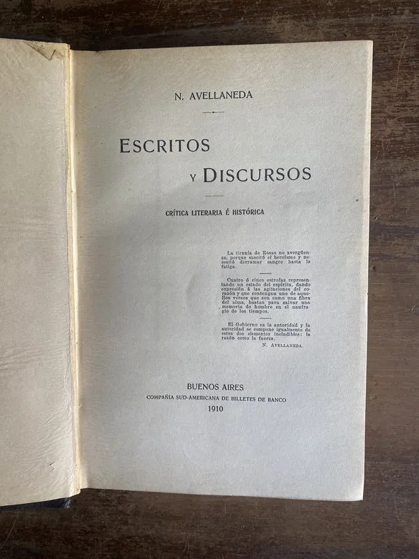 Escritos y Discursos - Avellaneda N. (4p4)