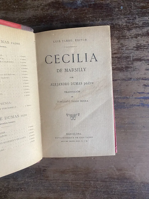 Tapa de Cecilia de Marsilly - Dumas Alejandro (padre) (4p3)