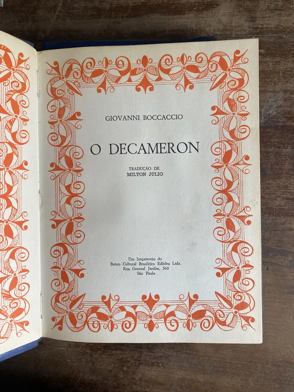 Tapa de O Decameron - Boccaccio Giovanni (4q7)