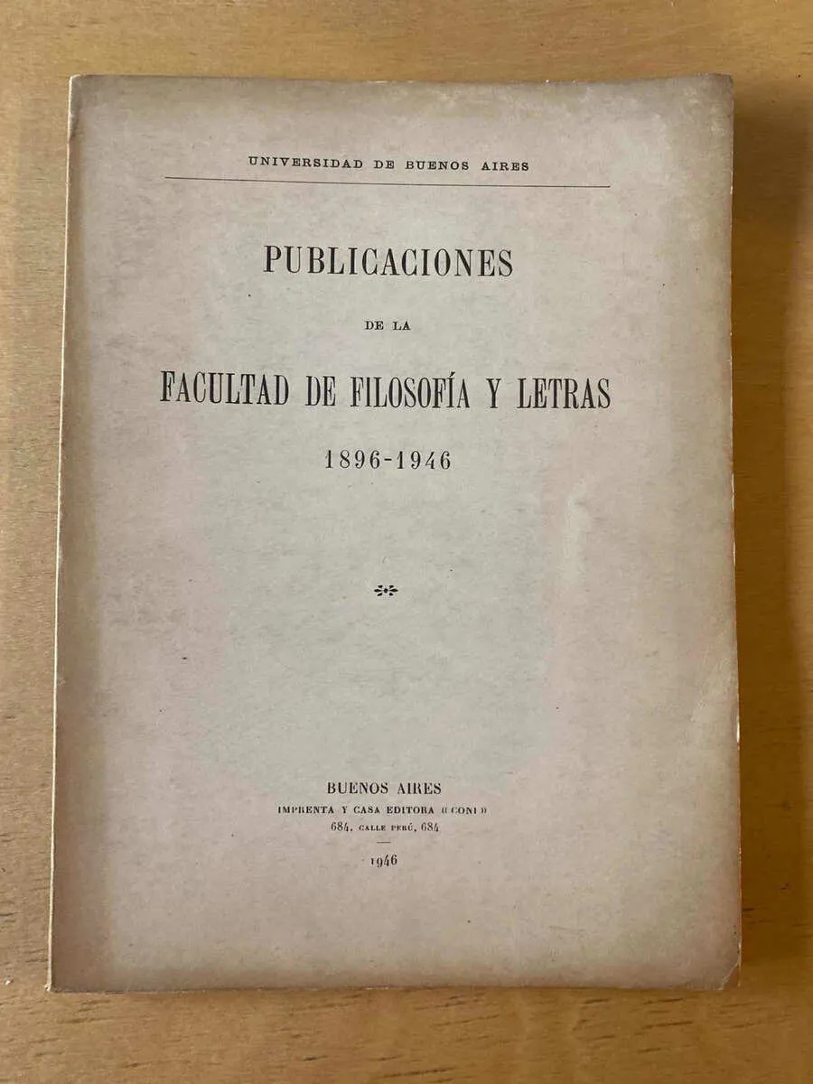 Publicaciones De La Facultad De Filosofia Y Letras (A6)