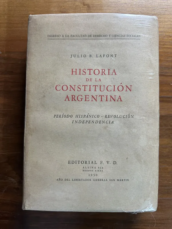 Tapa de Historia de la Constitucion Argentina - Lafont (4v1)