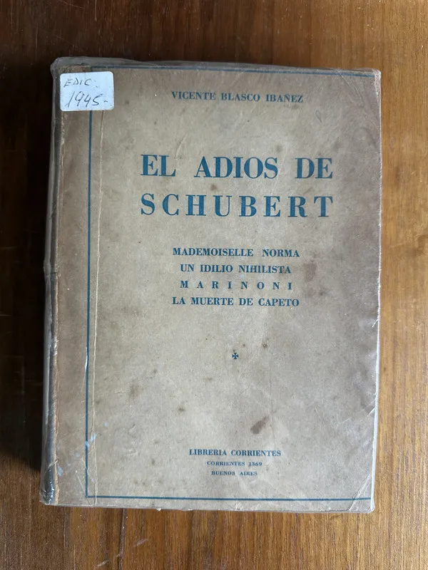 Tapa de El adios de Schubert - Blasco Ibañez Vicente (4v5)