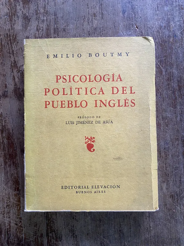 Tapa de Psicologia Politica del Pueblo Ingles - Boutmy Emilio (5i1)
