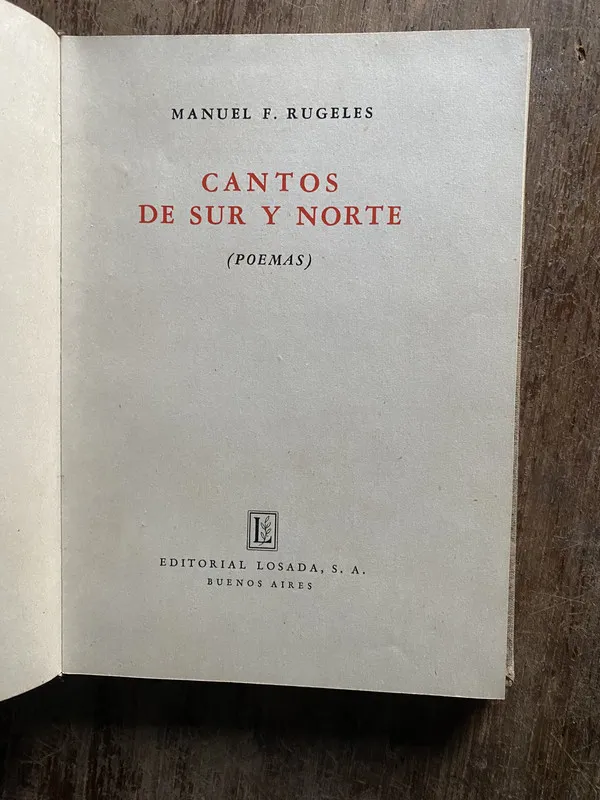 Tapa de Cantos de Sur y Norte - Rugeles Manuel F. (5i6)