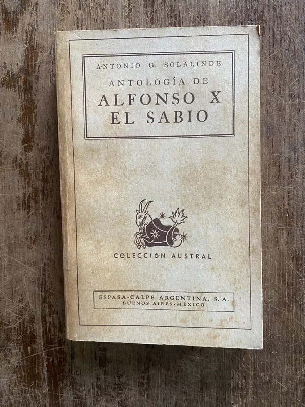 Tapa de Antologia de Alfonso X El Sabio - Solalinde (4y7)