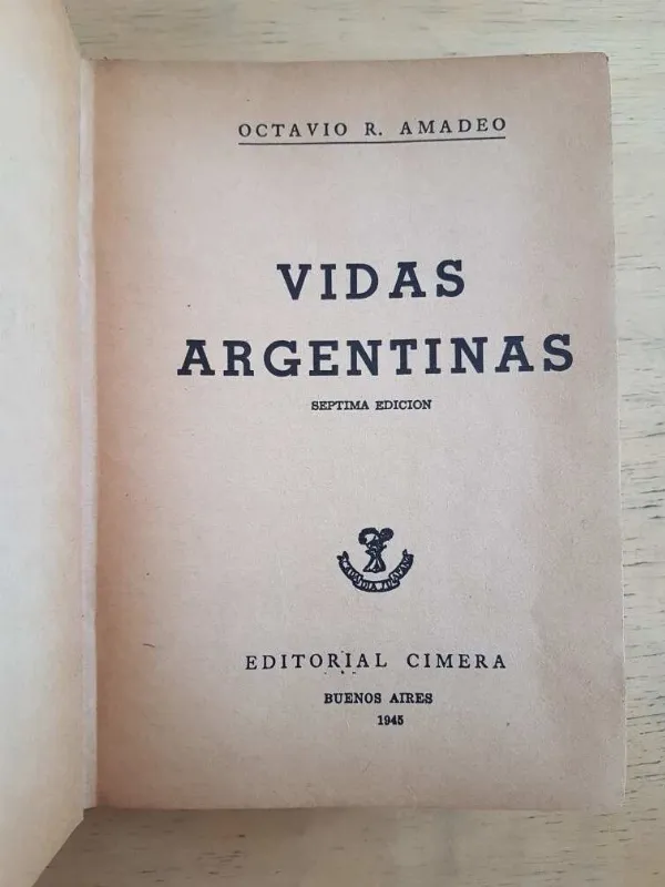 Tapa de Vidas Argentinas - Amadeo, Octavio (k3)