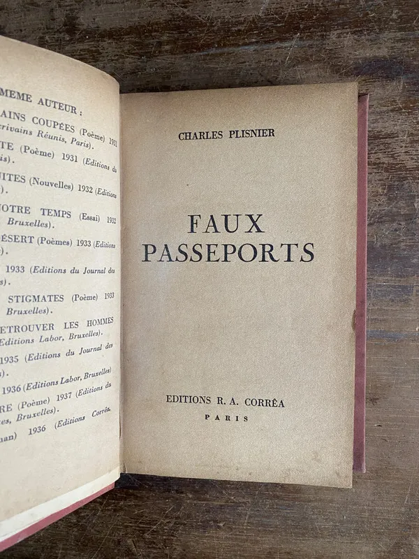 Faux Passeports (en frances) - Plisnier Charles (5b2)