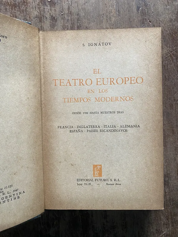 El Teatro Europeo en los Tiempos Modernos - Ignatov (5h2)