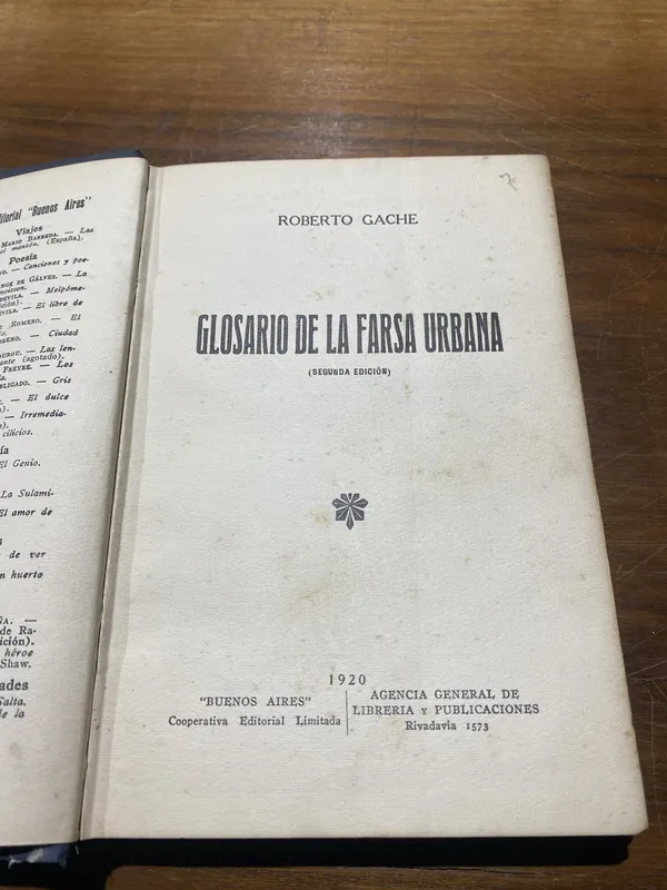Glosario de la farsa urbana - Gache Roberto (5h5)