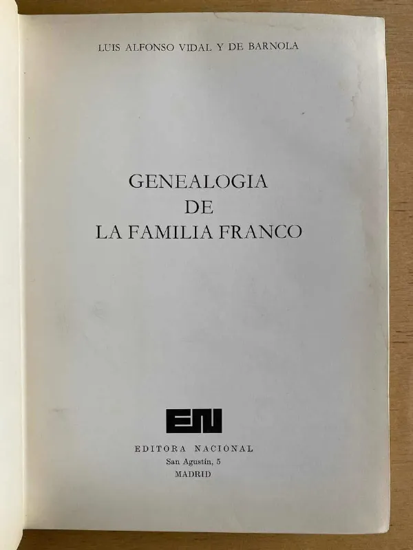 Genealogia De La Familia Franco - Vidal Y De Barnola (e2)