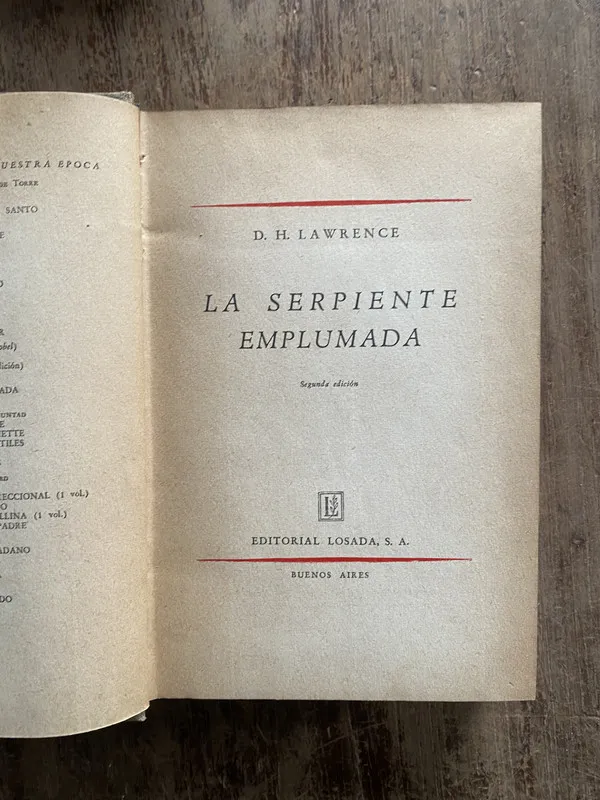 La serpiente emplumada - Lawrence D. H. (5g6)