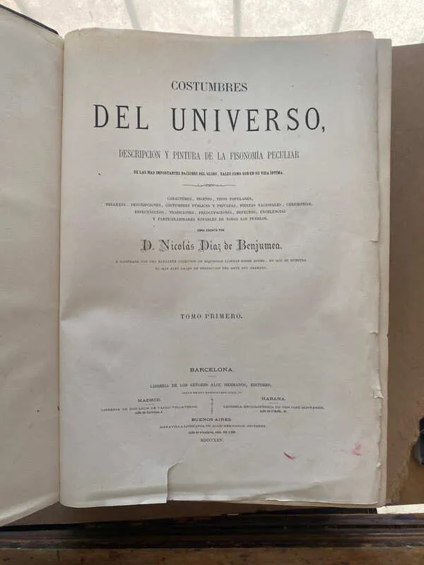 Costumbres Del Universo O Descripcion- Diaz De Benjumea (L1)