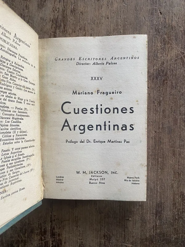 Cuestiones Argentinas - Fragueiro, Mariano (5e1)