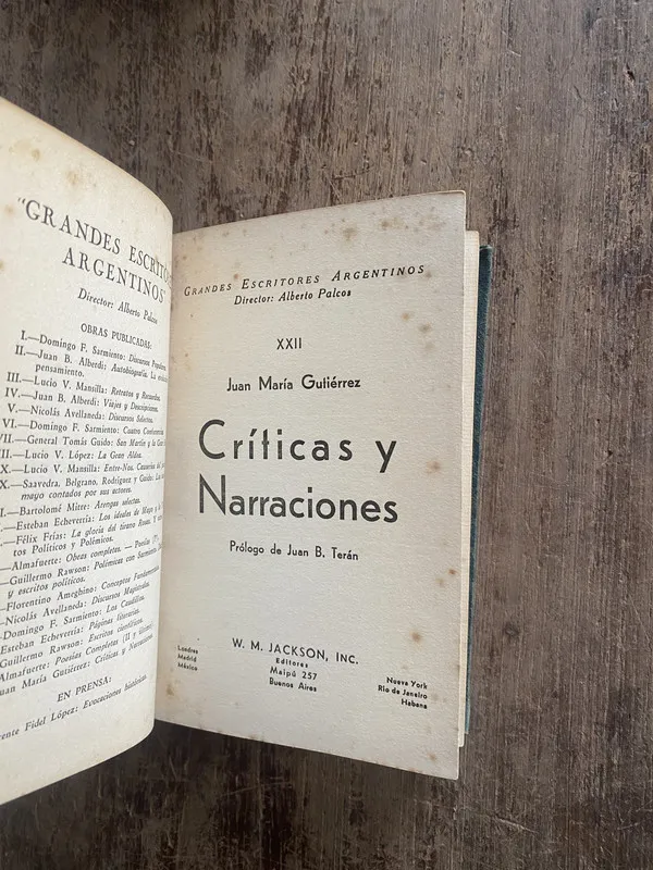 Criticas y Narraciones - Gutierrez, Juan Maria (5e1)