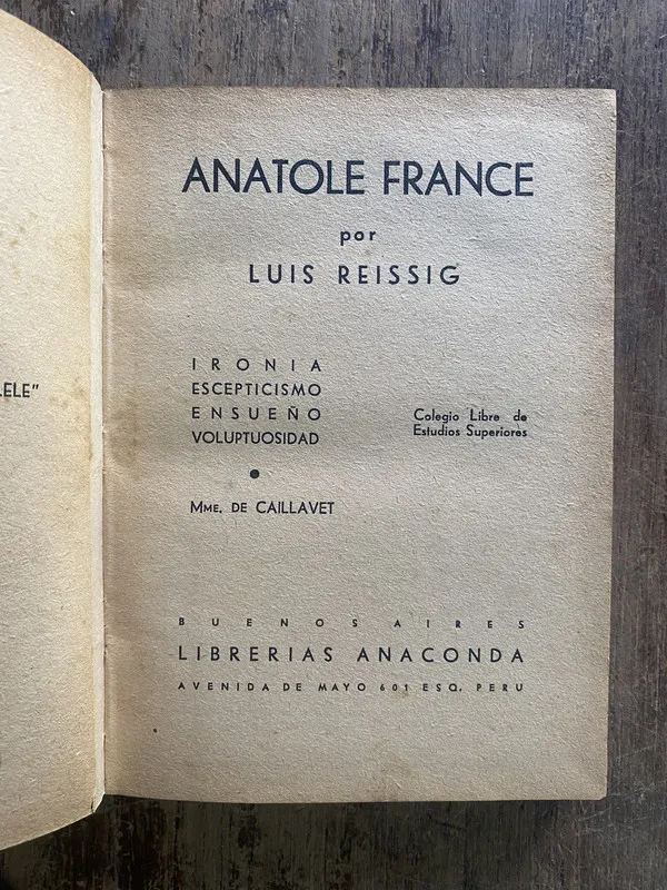 Anatole France - Reissig, Luis (5e5)