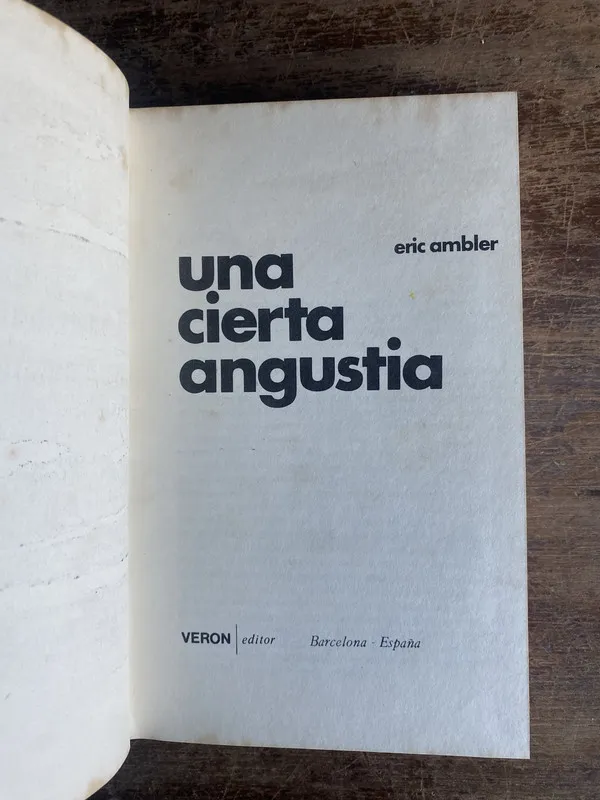 Una cierta angustia - Ambler Eric (5t7)