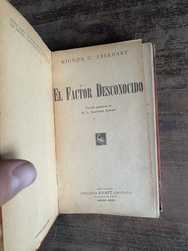 Tapa de El Factor Desconocido - Eberhart Mignon G. (5n3)