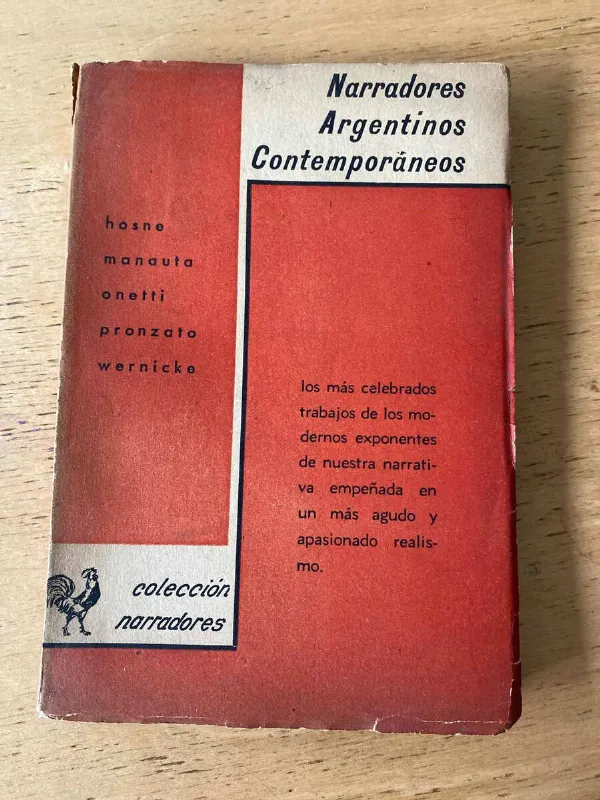Tapa de Narradores Argentinos Contemporaneos. Hosne, Manauta (t5)