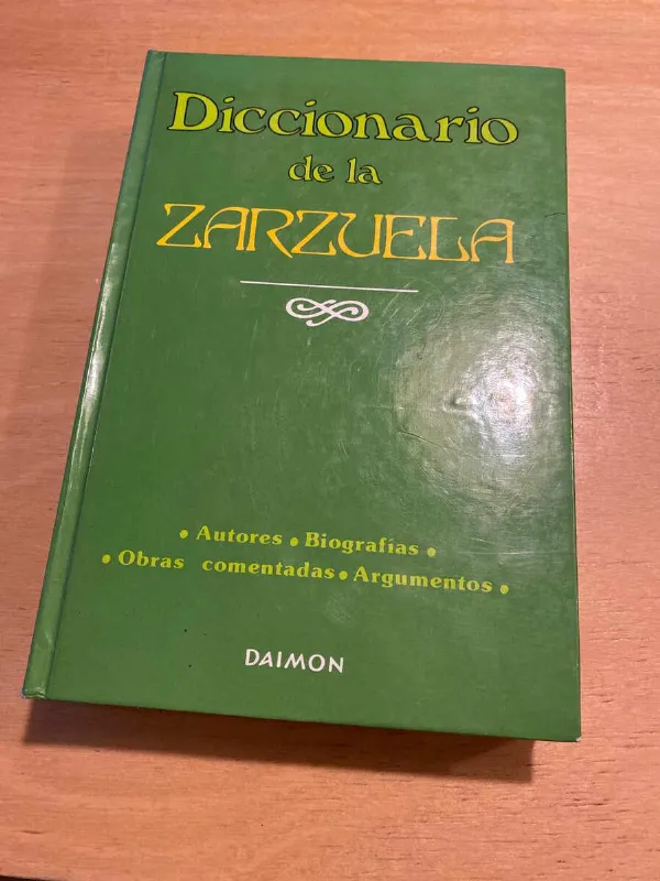 Tapa de Diccionario De La Zarzuela - Alier; Aviñoa; Mata (o2)
