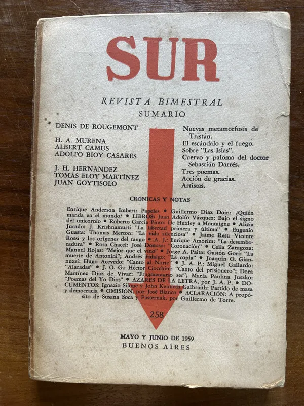 Tapa de SUR - Revista sur 258 (5c6)