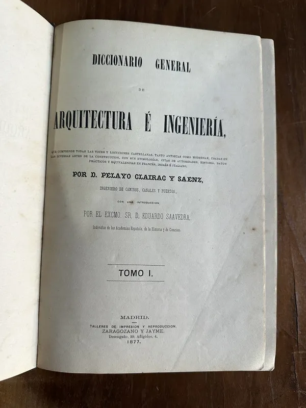 Diccionario General de Arquitectura - Clairac y Saenz (5c7)