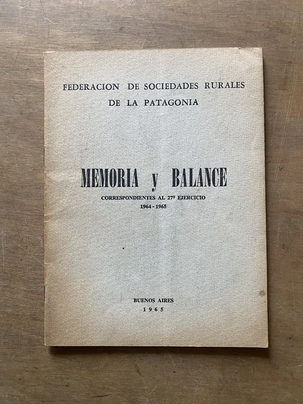 Tapa de Correspondientes al 27º Ejercicio - Memoria y Balance (3x5)