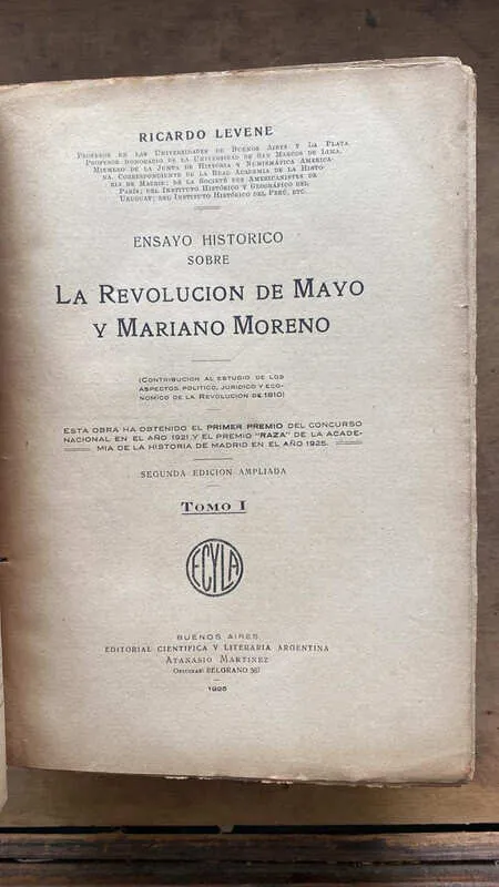 Tapa de La Revolucion De Mayo Y Mariano Moreno - Levene, R. (gg2)