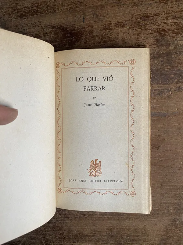 Tapa de Lo que vio Farrar - Hanley James (4p0)