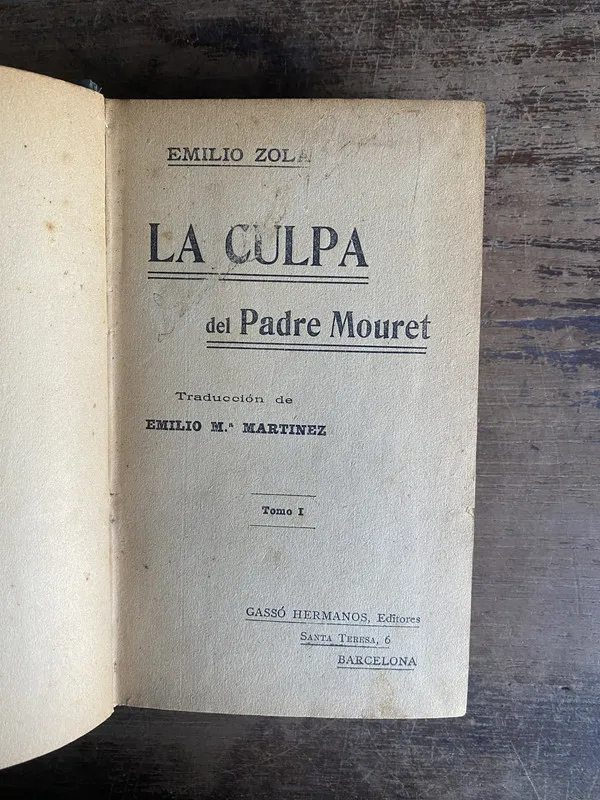 Tapa de La culpa del Padre Mouret - Zola Emilio (5n4)