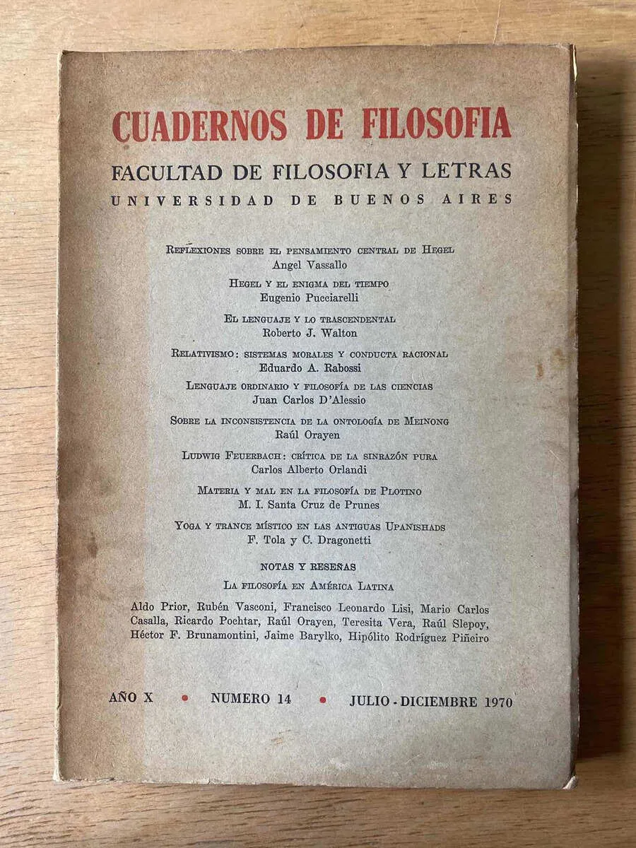 Cuadernos De Filosofia Año X Numero 14 (y1)