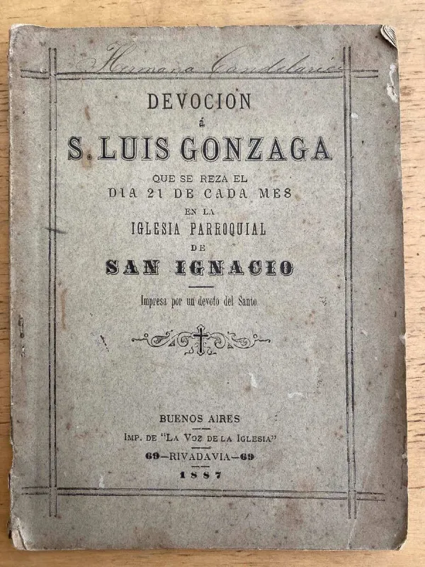 Devocion A S. Luis Gonzaga Que Se Reza El Dia 21 De Cada (G4