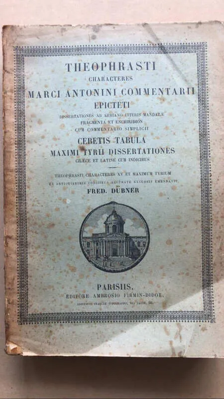 Theophrasti Characteres; Marco Antonini Com- Teofrasto (aa1)
