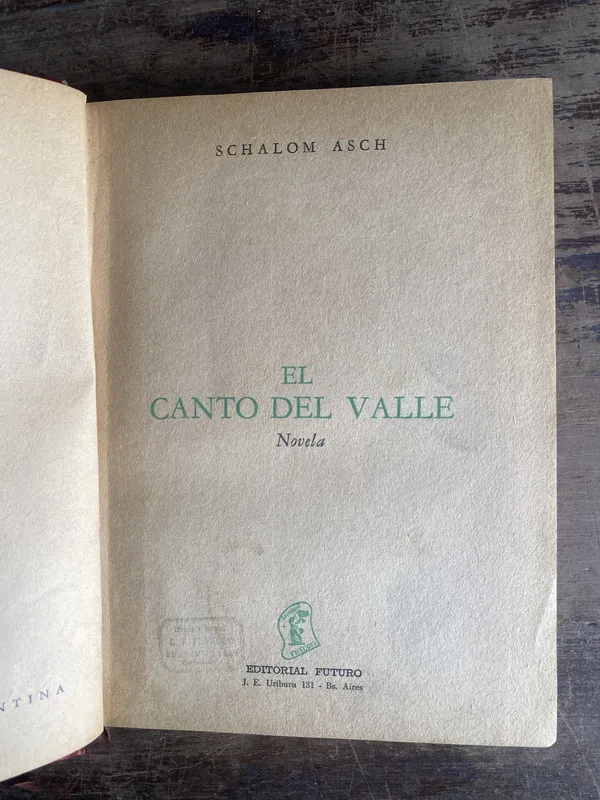 Tapa de El canto del valle - Asch Schalom (5k5)