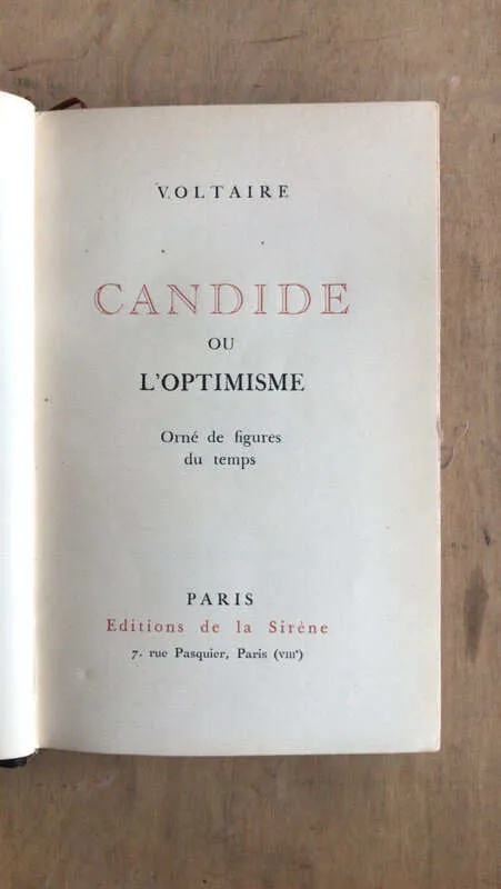 Candide Ou L Optimisme - Voltaire (bb7)