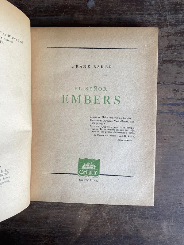 El señor Embers - Baker Frank (5n5)