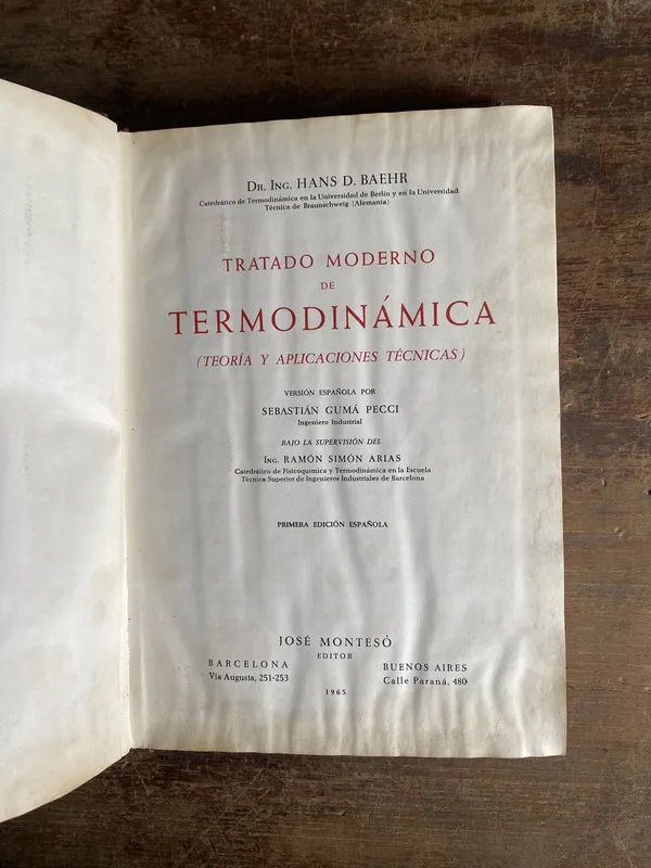 Tratado Moderno de Termodinamica - Baehr Hans D. (5m1)