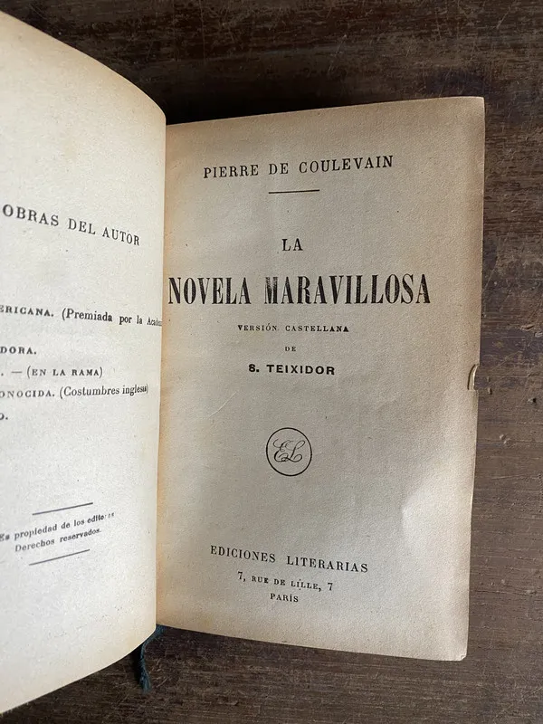 La novela maravillosa - De Coulevain Pierre (5m2)