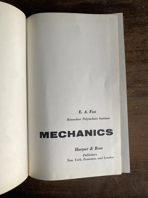 Mechanics - Fox E. A. (5m3)