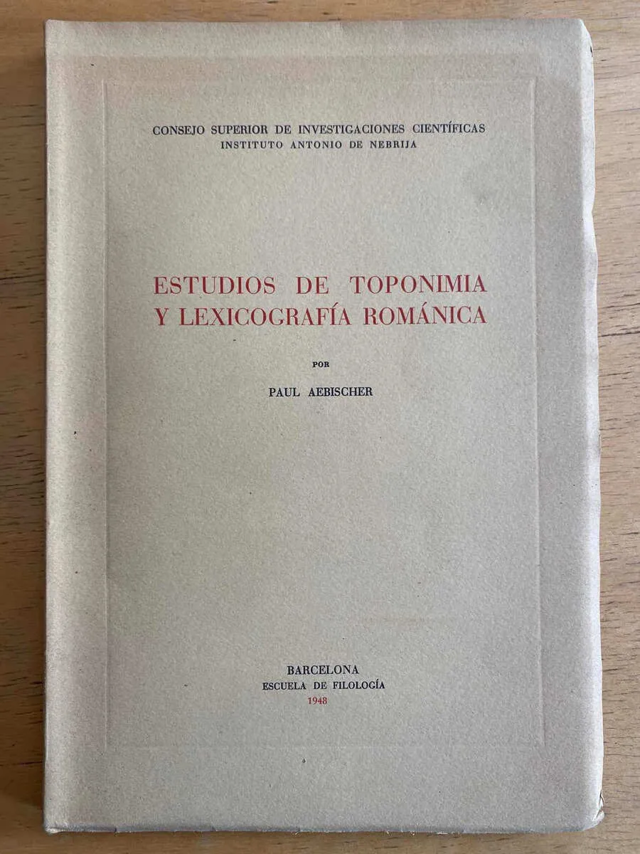 Estudios De Toponimia Y Lexicografia Romanica- Aebischer (F2